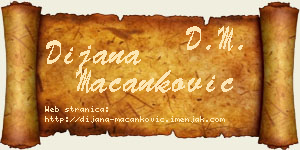 Dijana Macanković vizit kartica